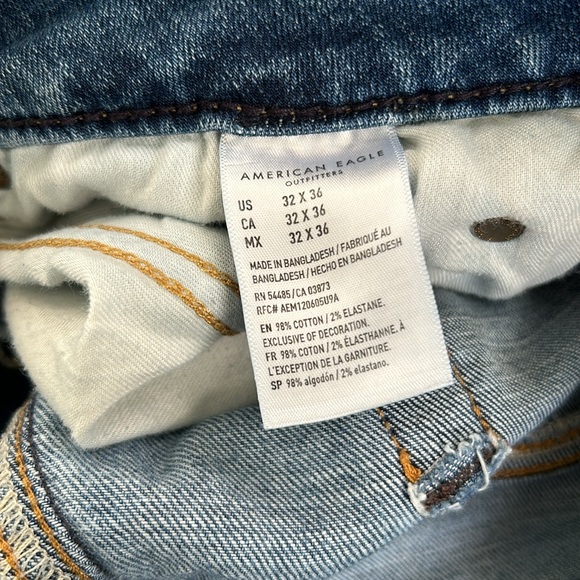 American Eagle Outfitters Men’s Light Wash 32x 36 Slim Straight Jeans - Picture 5 of 6